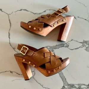 Tory Burch Leather Platform Sandal